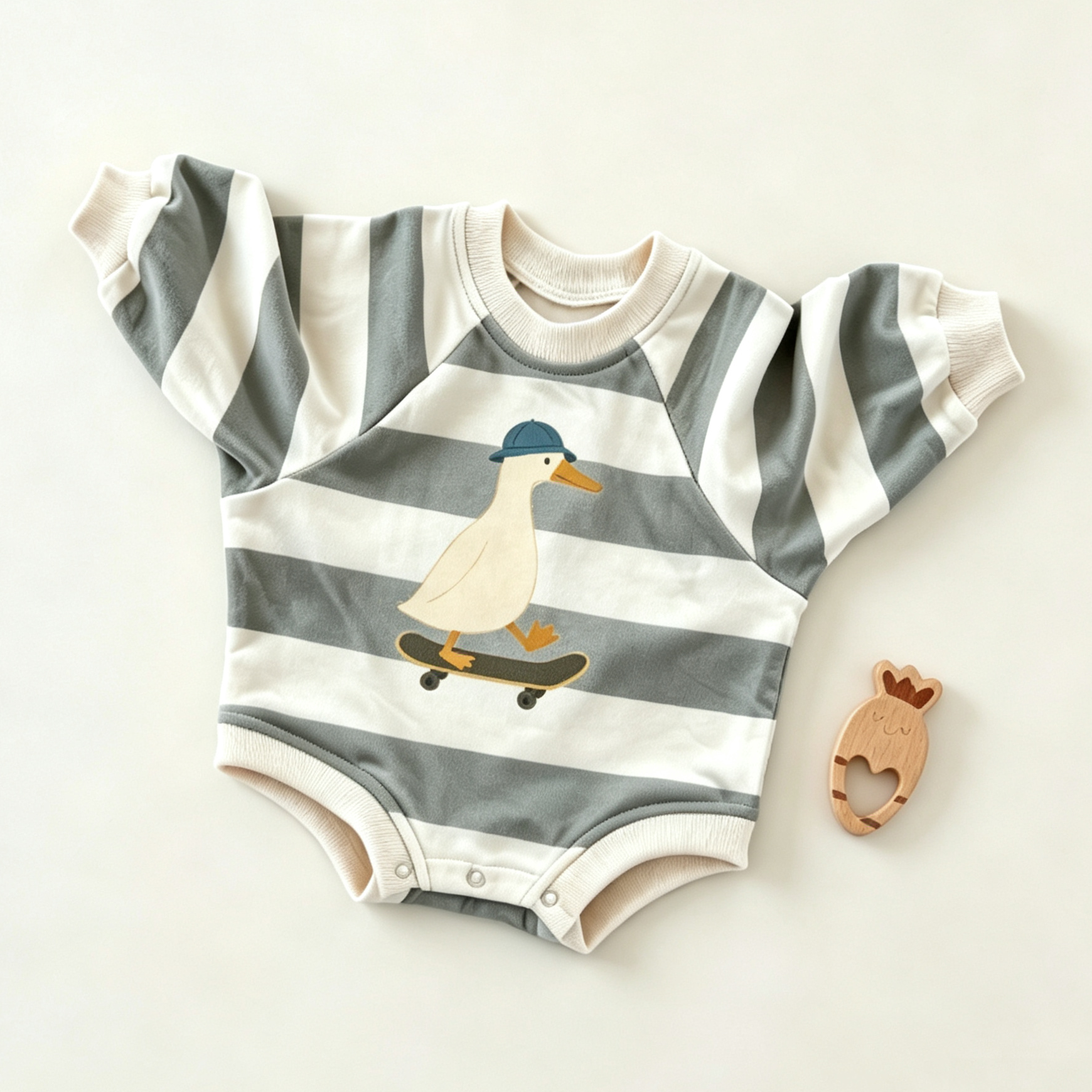 Baby Stripe Goose  Skateboard Bodysuit