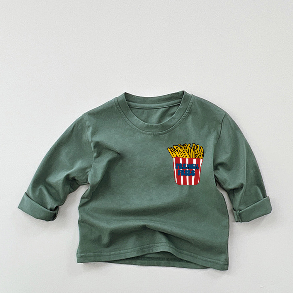 Baby & Kids Fries Solid Color Casual T-Shirt