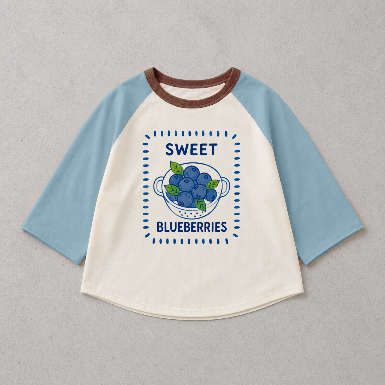SWEET BLUEBERRIES Baby & Kids Color Blocking Tee