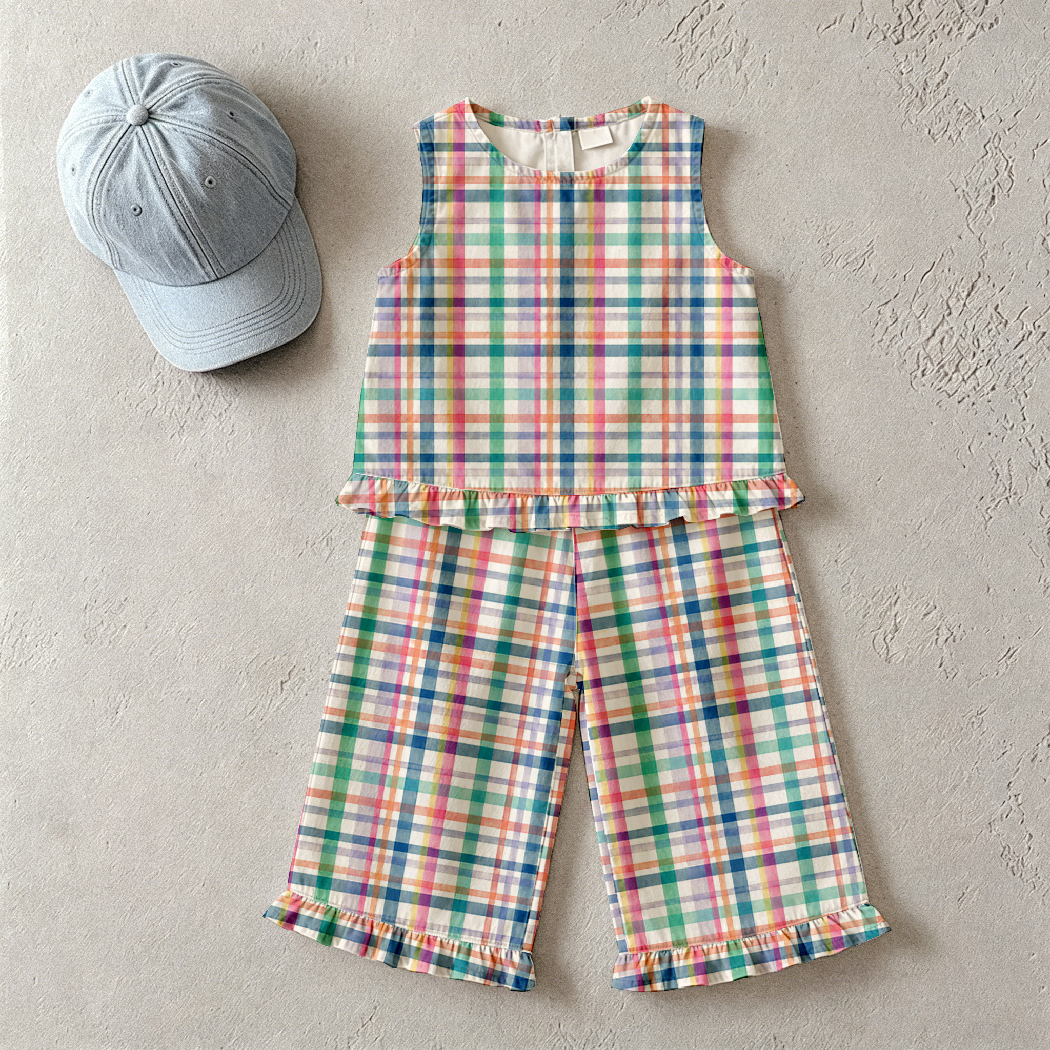Baby & Kids Colorful Plaid 2 Piece Set