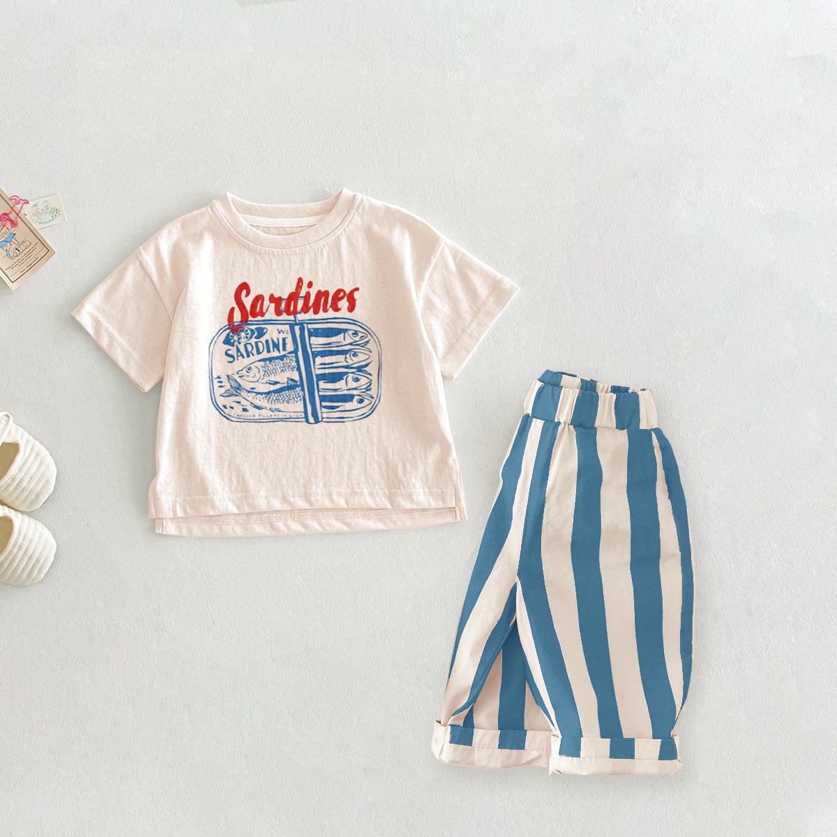 SARDINE Baby Toddler 2 Piece Fish Stripe Pants Set