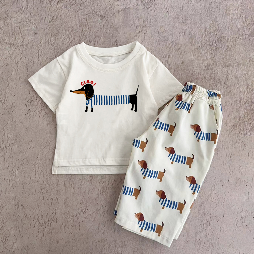 CIAO Baby Toddler Dachshund Pattern 2 Piece Set