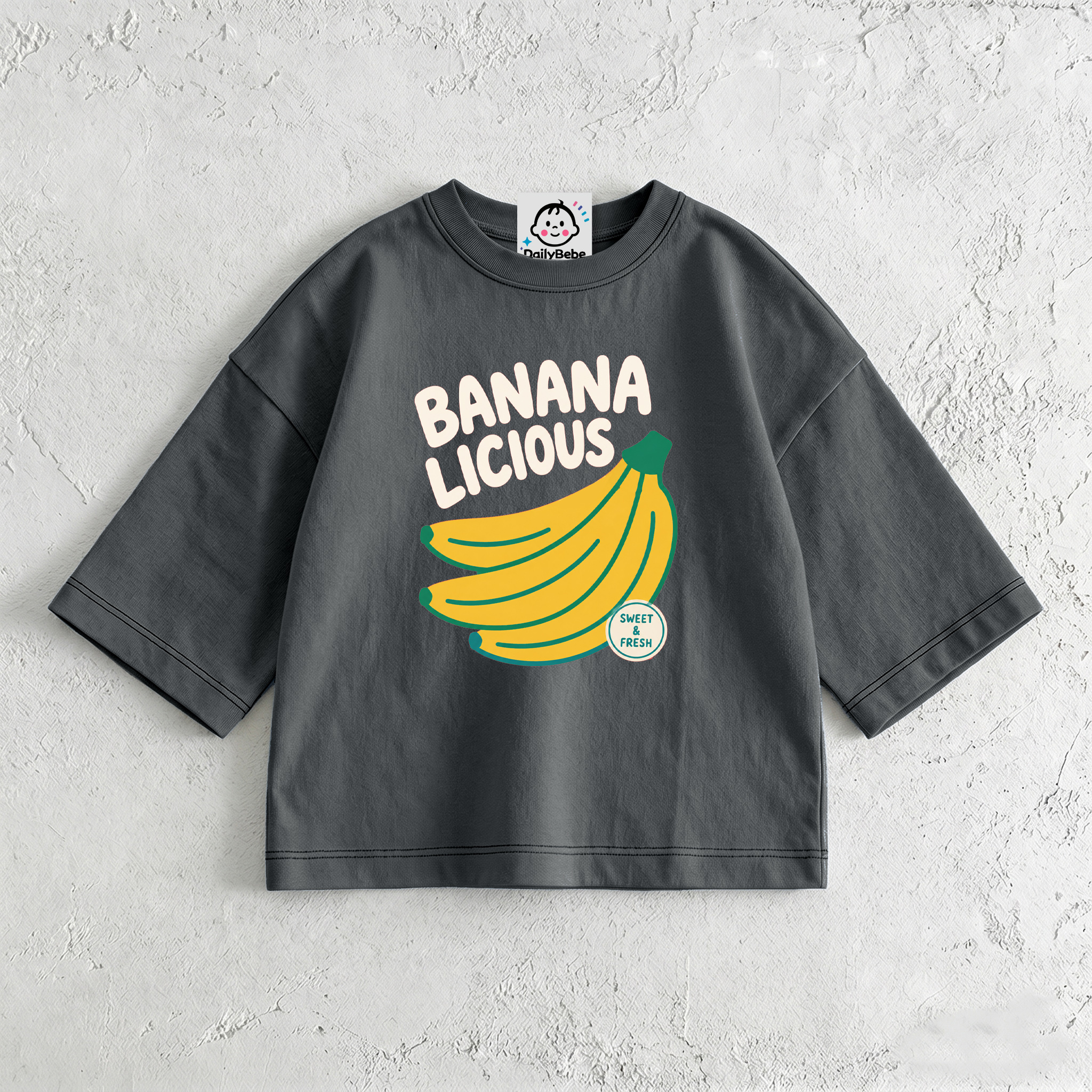 BANANAN LICIOUS Baby & Kids Banana Print Dark Grey T-Shirt (6M-12Y)
