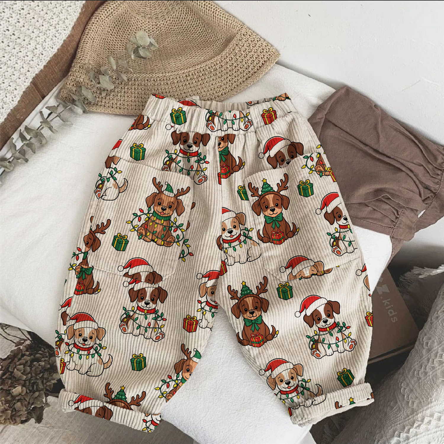 Baby & Kids Christmas Dog Corduroy Pants
