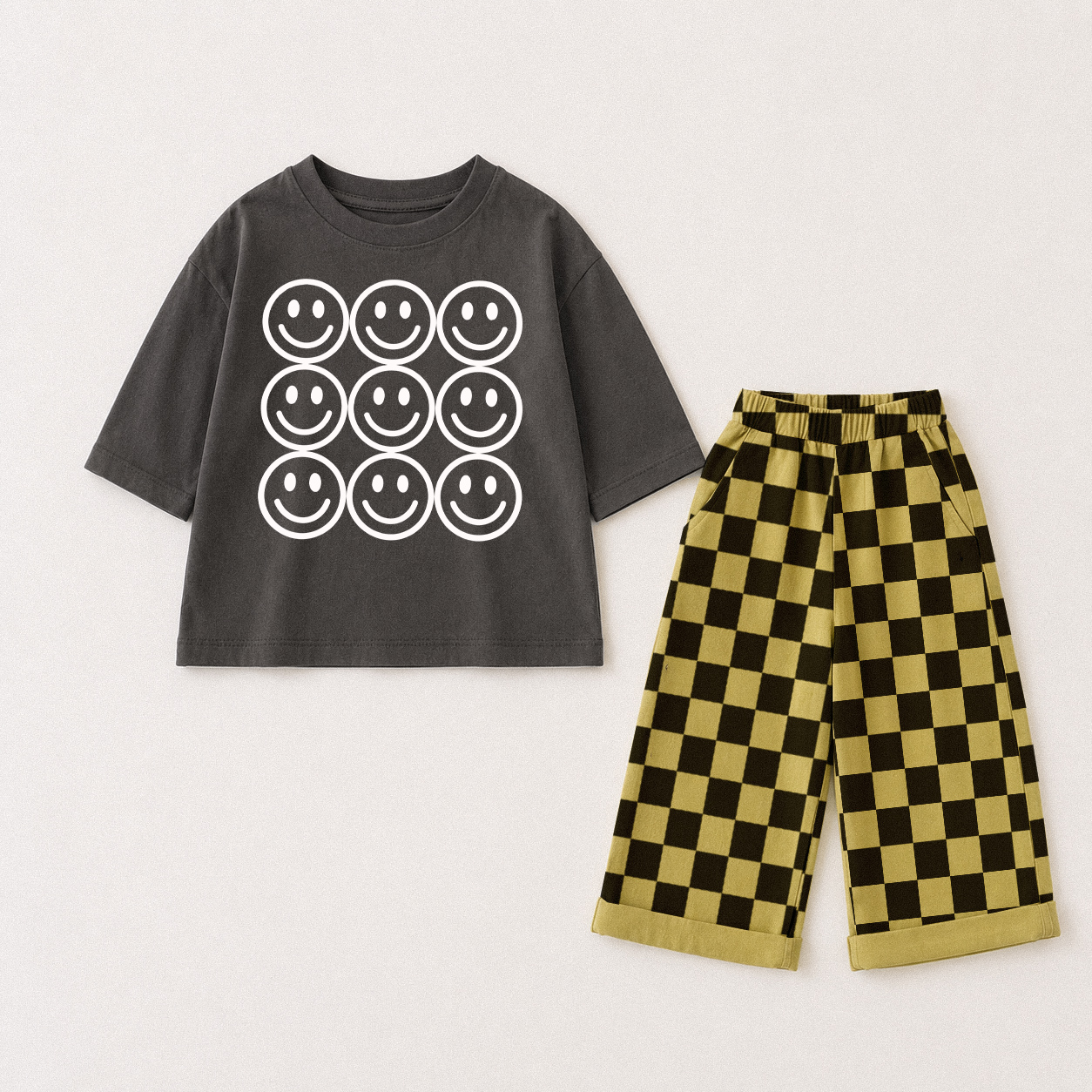 Baby & Kids Smiley Checkerboard 2 Piece Set