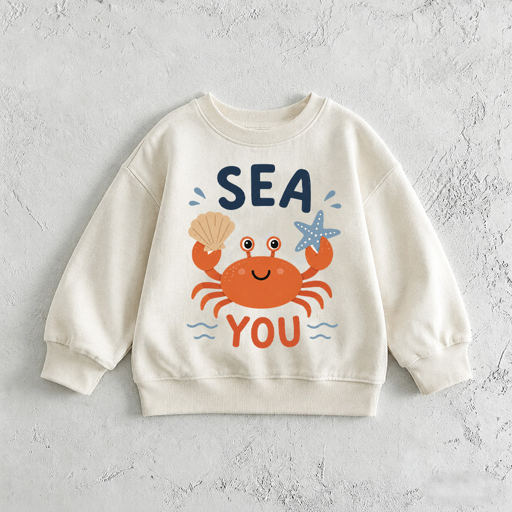 SEE YOU Baby & Kids Crab Pattern White Sweatshirt