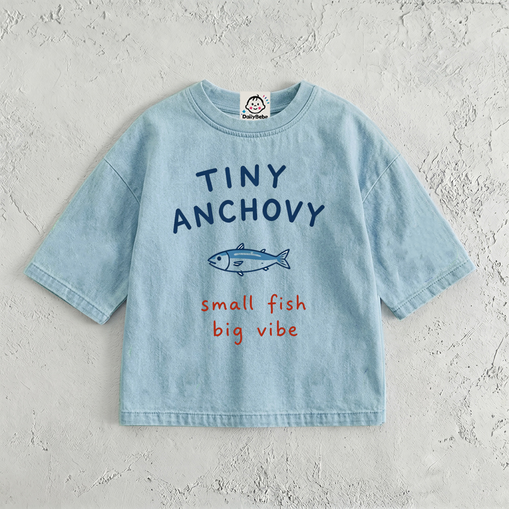 TINY ANCHOVY Baby & Kids Sardines Washed T-Shirt (6M-12Y)