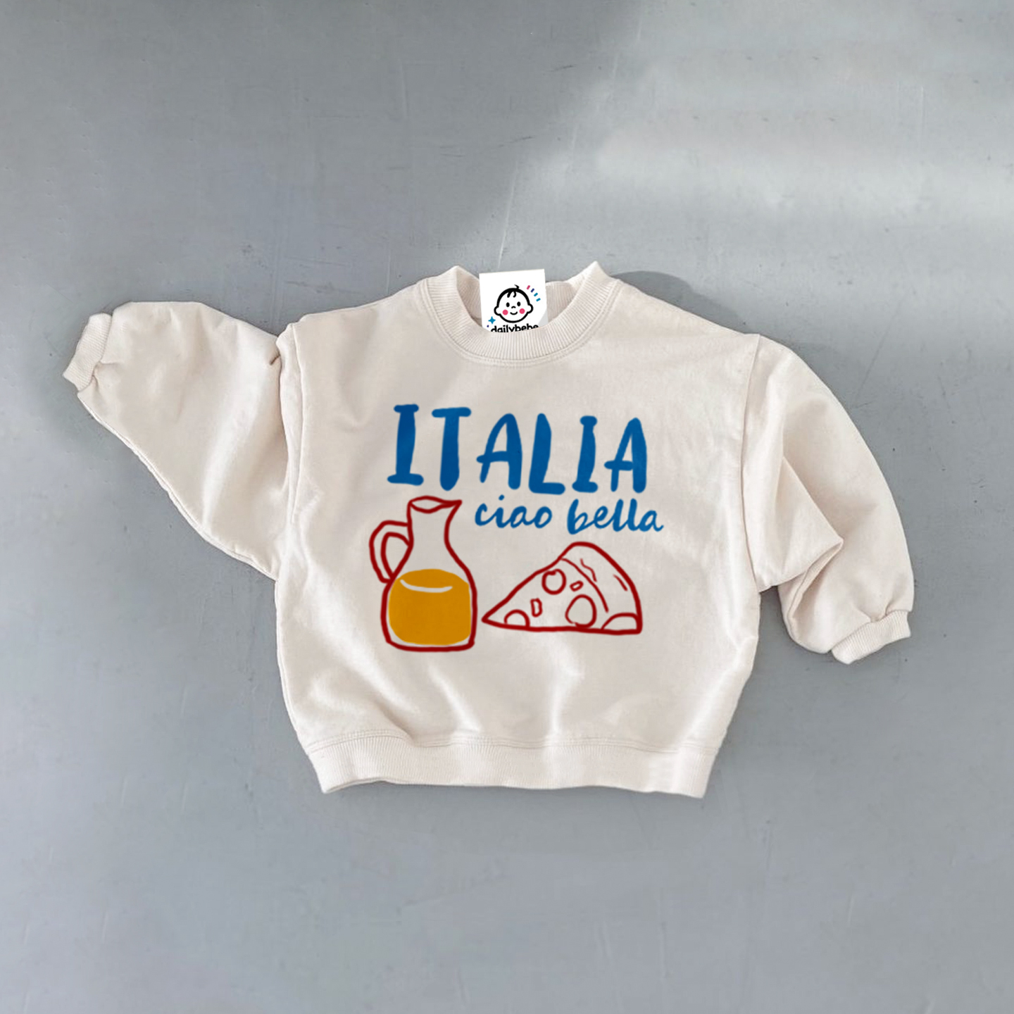 ITALIA CIAO BELLA Baby Toddler Chamomile Tea Pizza Sweatshirt 