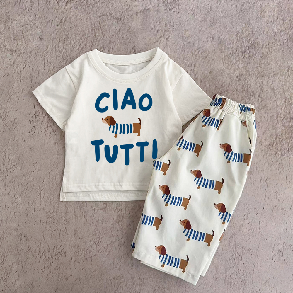 CIAO TUTTI Baby Toddler Dog Pattern 2 Piece Set
