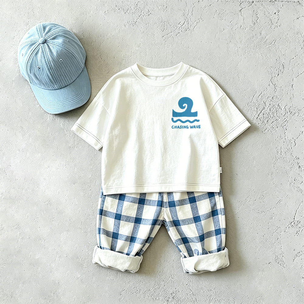 CHASING WAVE Baby & Kids Plaid 2 Piece Set
