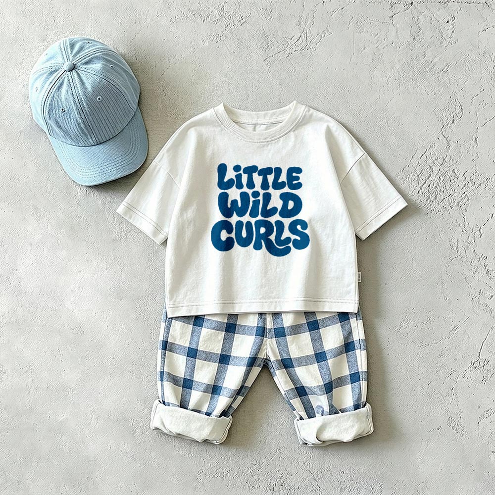 LITTLE WILD CURLS Baby & Kids Plaid 2 Piece Set