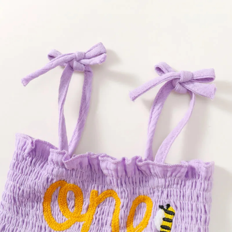 ONE Baby Flower Strap Bodysuit with Headband