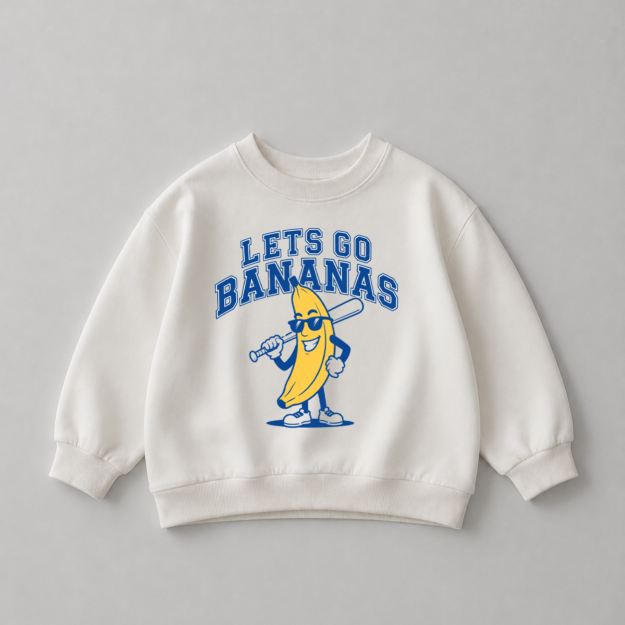 LET'S GO BANANAS Baby White Sweatshirt