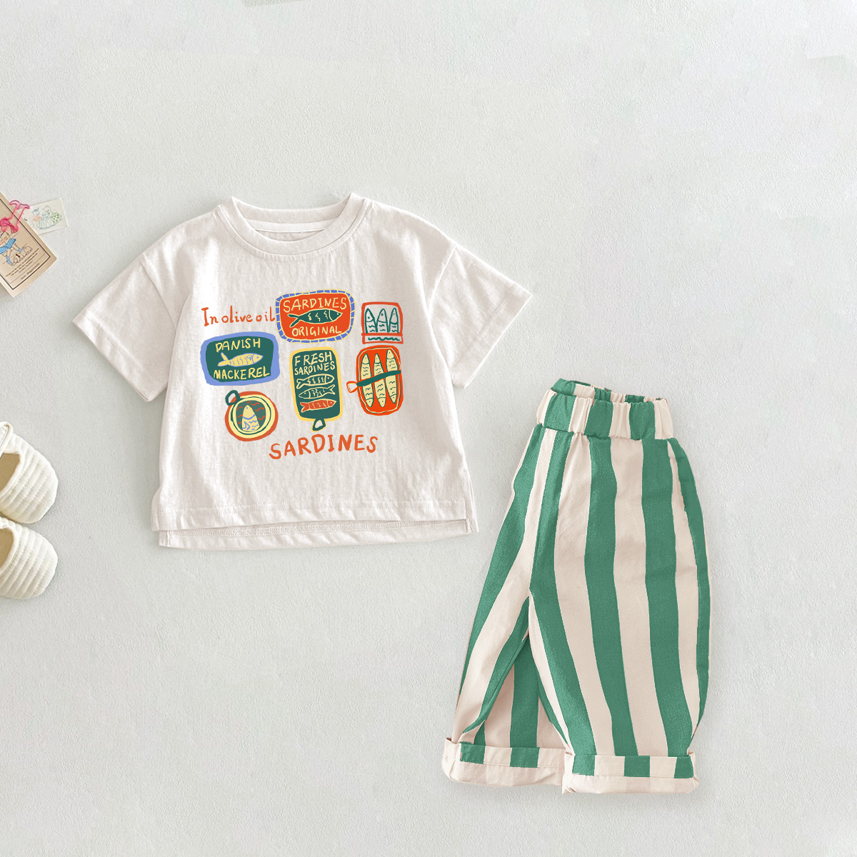 SARDINE Baby Toddler Green Casual Pants Set