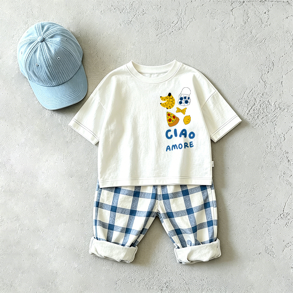 I LIKE ITALY Baby & Kids Plaid 2 Piece Set