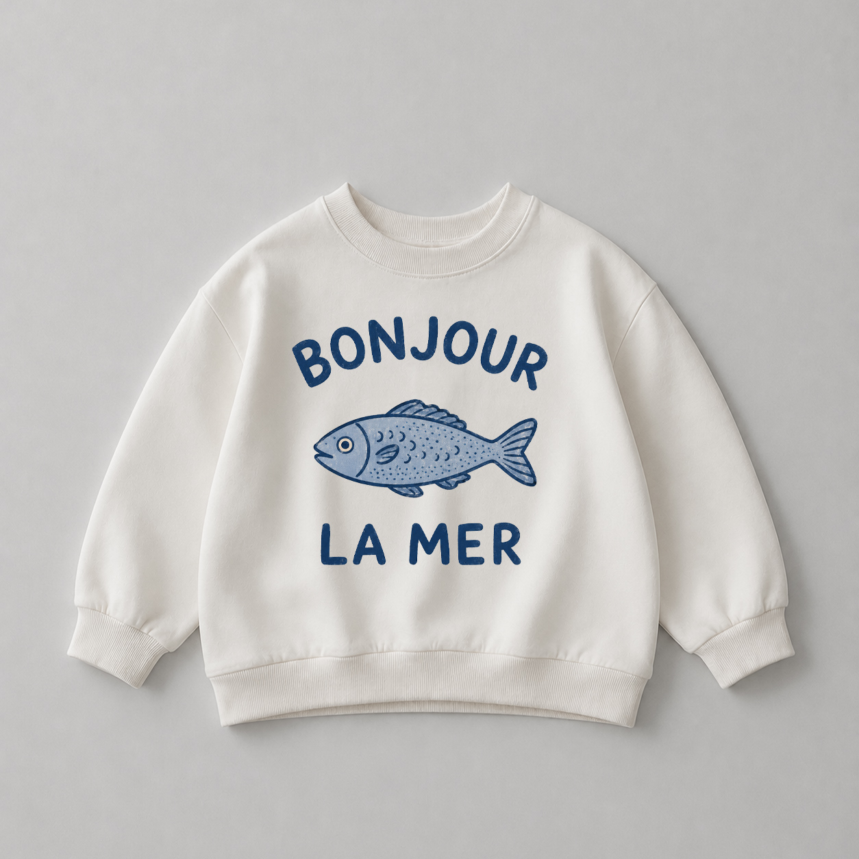 BONJOUR LAMER Baby Sardines White Sweatshirt