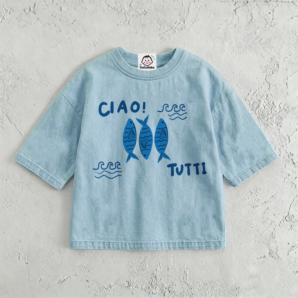 The CIAO TUTTI Baby & Kids Sardines Washed T-Shirt (6M-12Y)