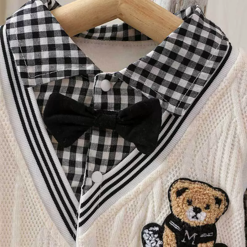 Baby Preppy Style Bear Romper
