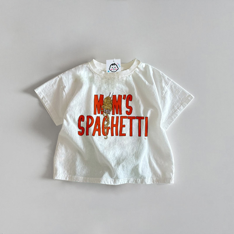 MOM'S SPAGHETTI Baby Toddler Pasta White T-Shirt
