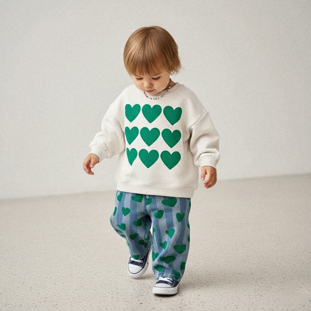 Baby & Kids Green Heart Sweatshirt