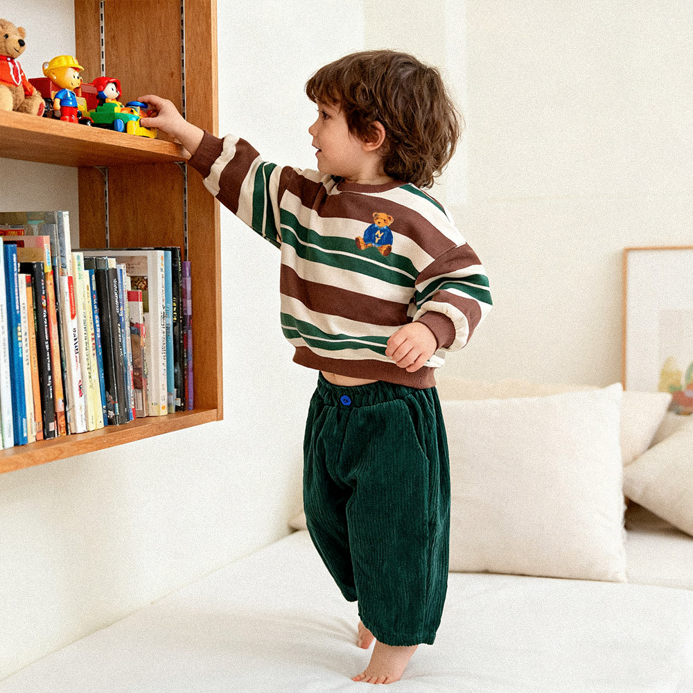 Baby & Kids Christmas Bear Stripe Sweatshirt 