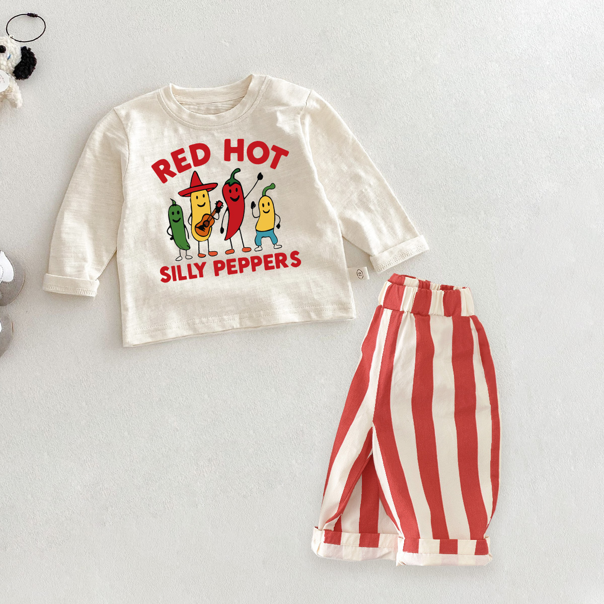 RED HOT Baby Toddler 2 Piece Chili Peppers Set