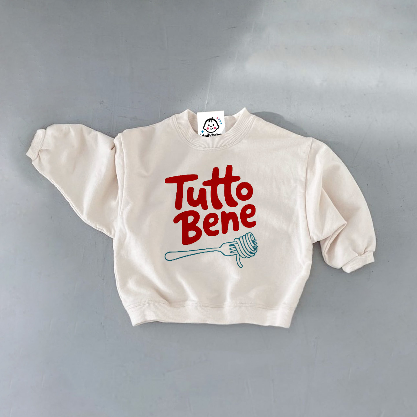 TUTTE BENE Baby Toddler Pasta White Sweatshirt
