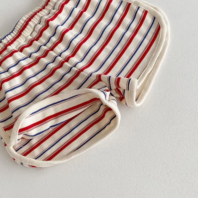 Kid 2-Piece Casual Striped Sleeveless Set