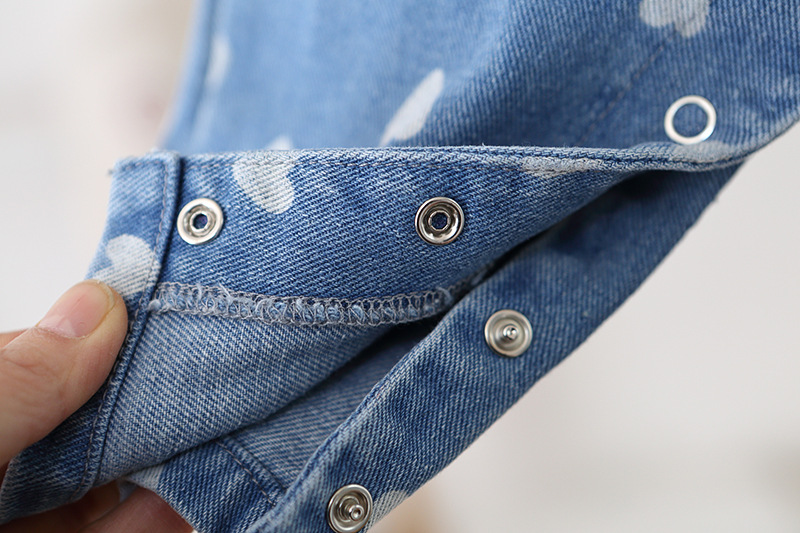 Baby Allover Heart Denim Blue Overalls