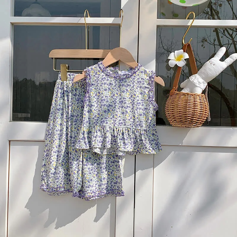 Toddler 2-Piece Loose Flower Sleeveless Set