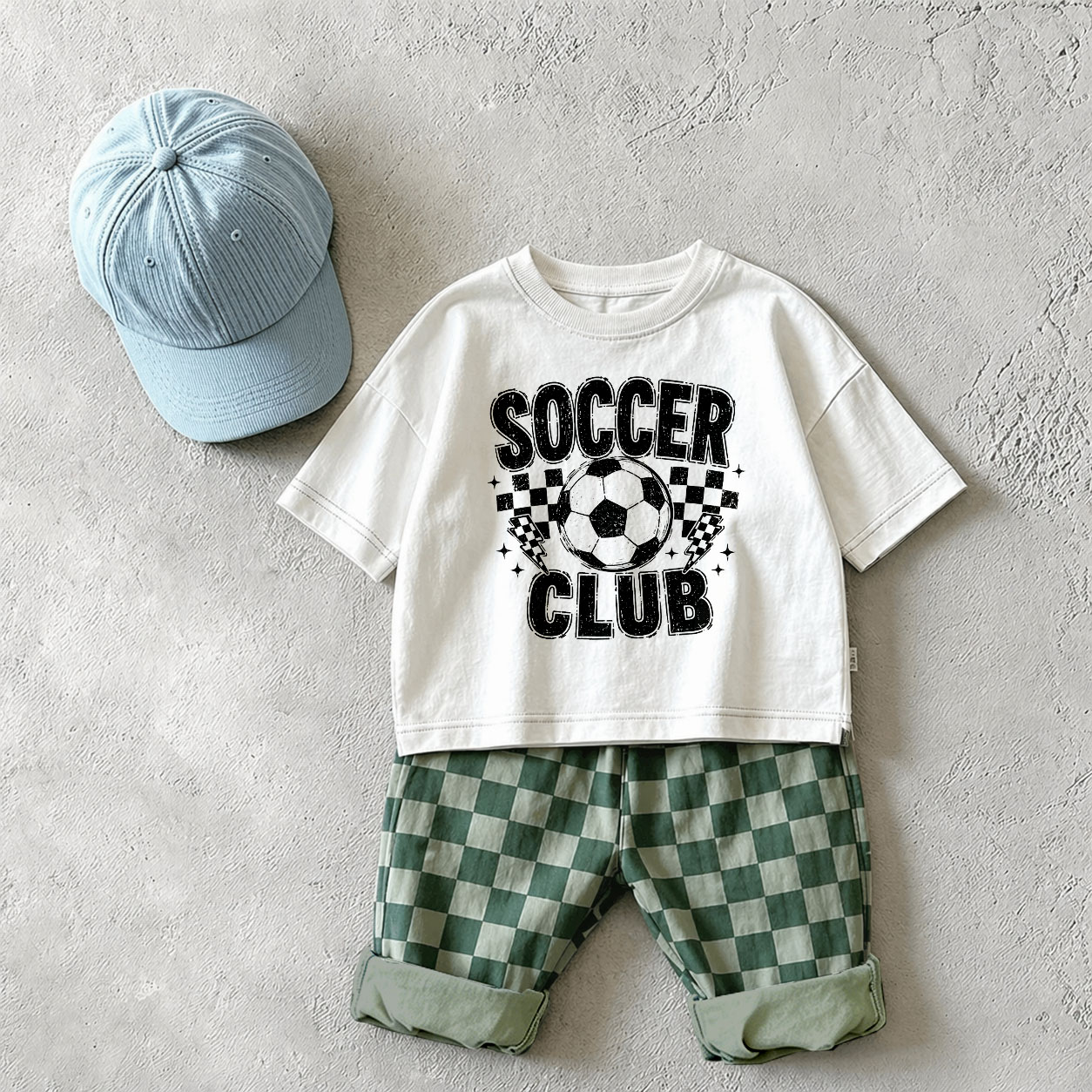 Baby & Kids Dog Skateboard Colorful Plaid 2 Piece Set
