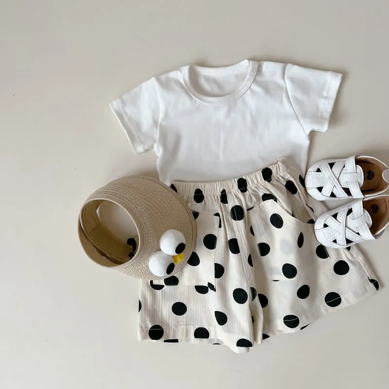 Baby Heart Dots Plaid Basic Shorts