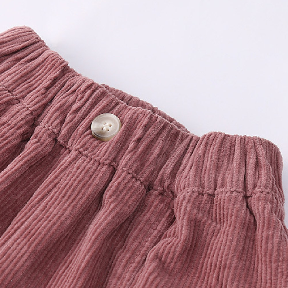 Kids Solid Color Corduroy Pants