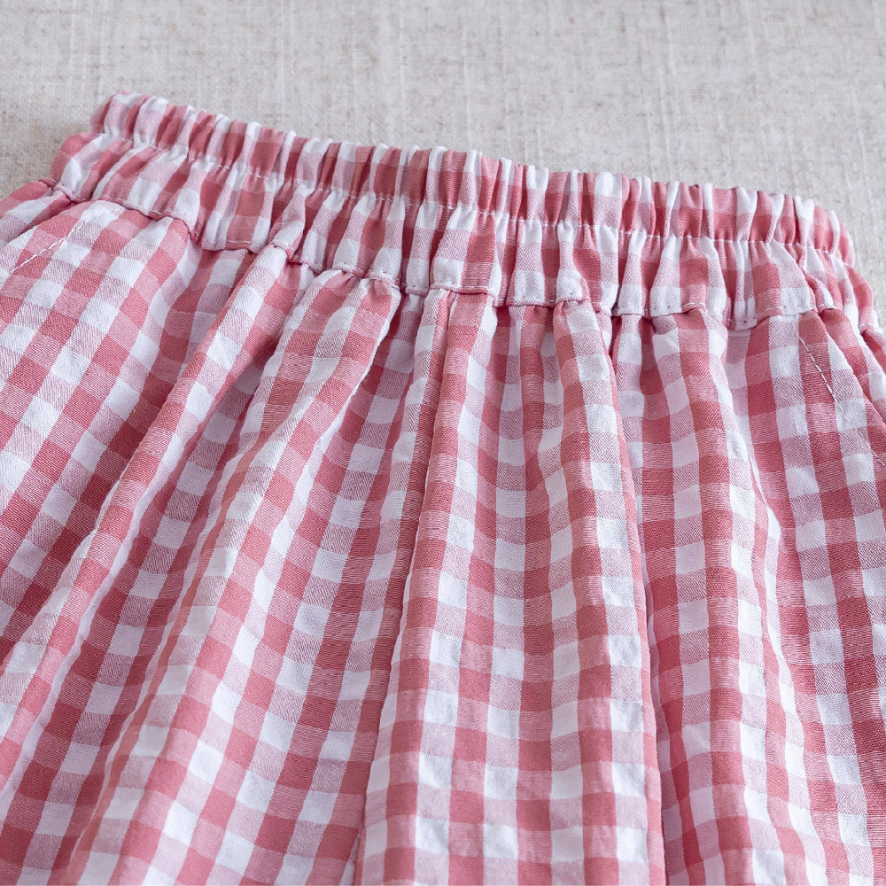 Kids Plaid Flower Loose Pants