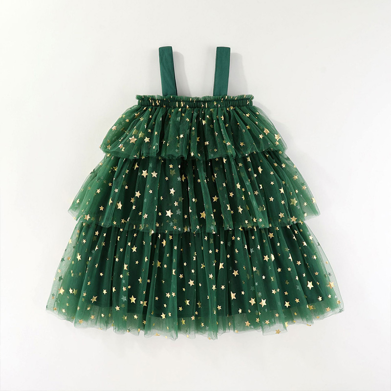 Toddler Green Tulle Colorful Bow Dress