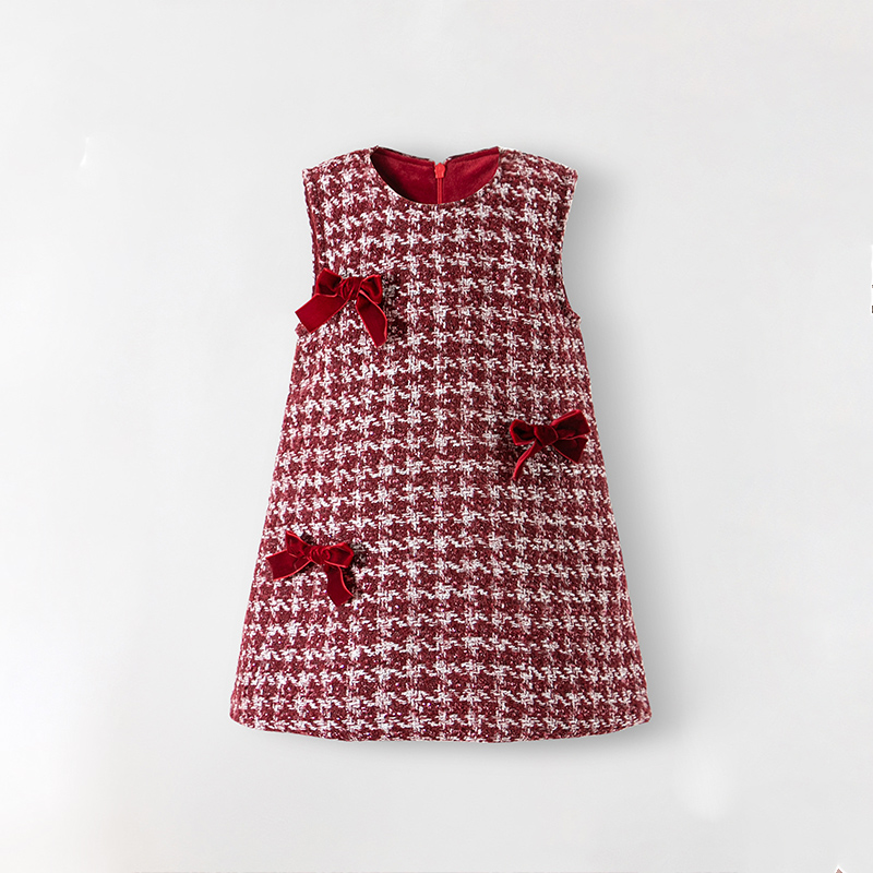 Toddler Triple Bowknots Red Sweet Dress