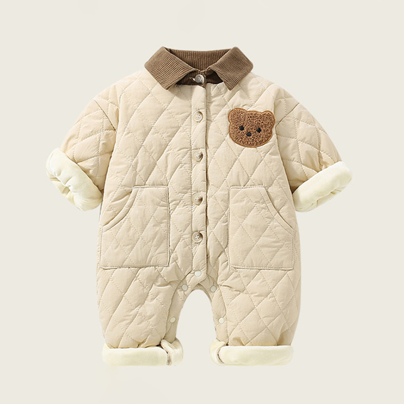 Baby Polo Quilted Bear Rompers
