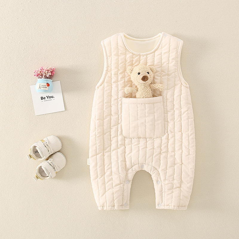 Baby Bear Doll Quilted Rompers