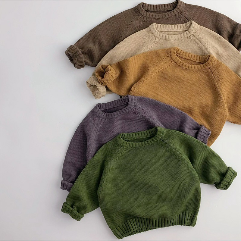 Pull Col Rond Uni Pour Enfant - Taille Moyenne Et Grande - En Polyester Doux - Parfait Pour L'automne - Garçon Et Fille - 4
