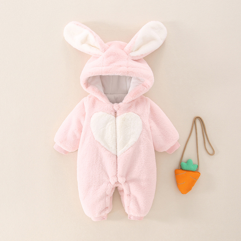 Baby Plush Bunny Hooded Romper