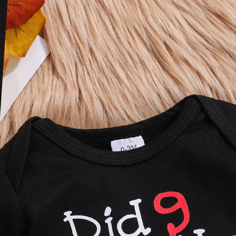 Baby SloganTattoo Patchwork Sleeve Romper