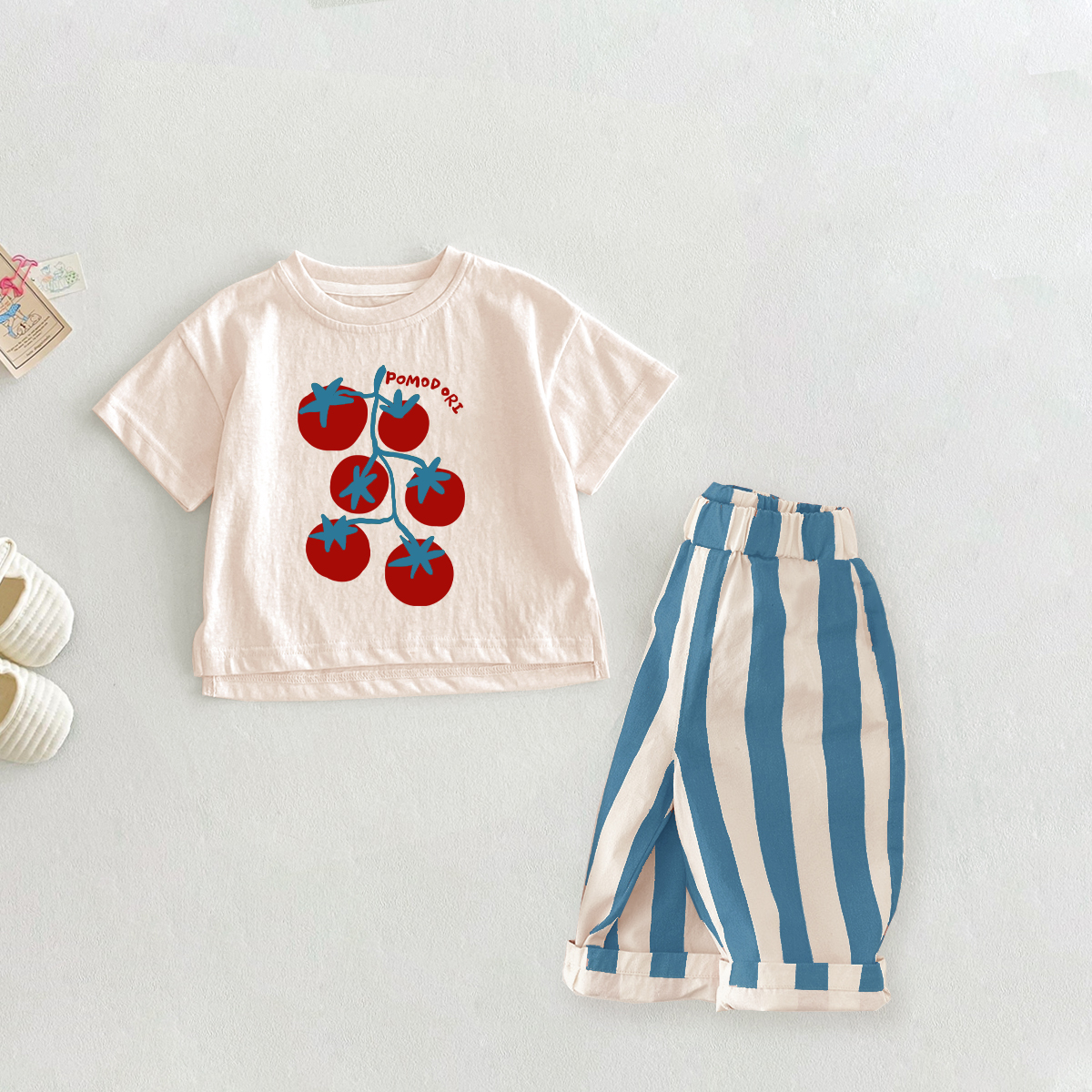 POMPDORI Baby 2-Piece Tomato Casual Pants Set