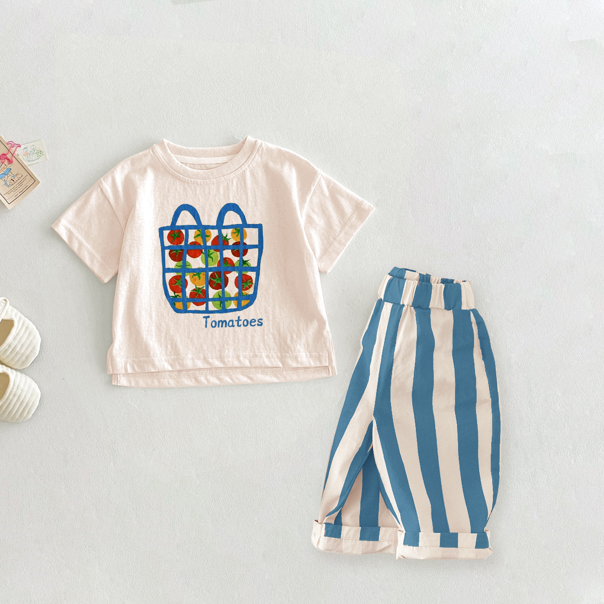 Baby 2-Piece Basket of Tomatoes Casual Pants Set