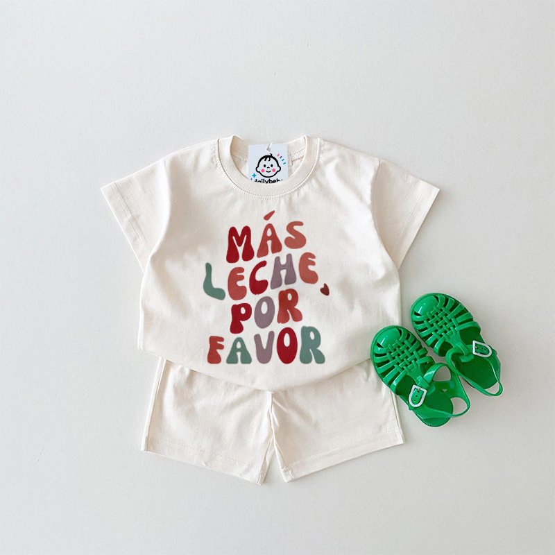  MÁS LECHE POR FAVOR Baby Slogan White  Set 