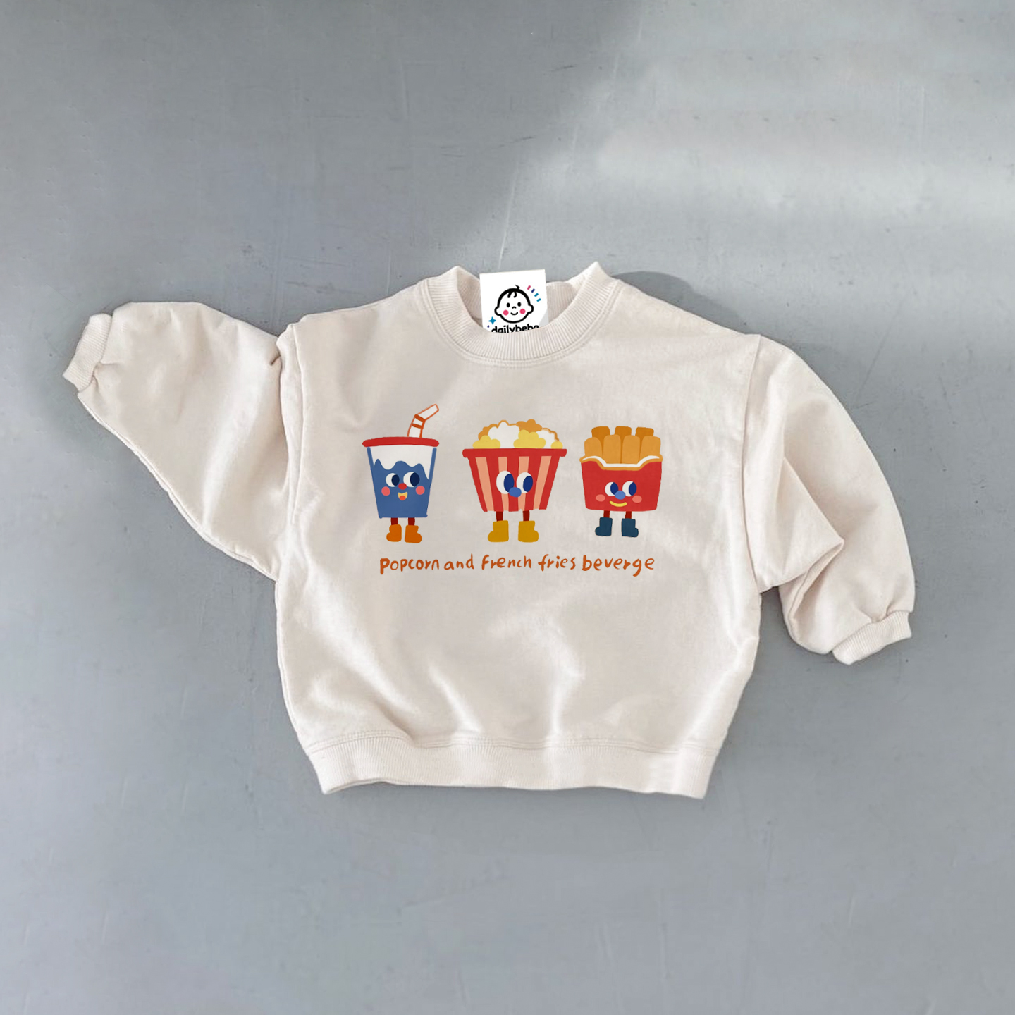 Baby Popcorn Fries White Sweatshirt