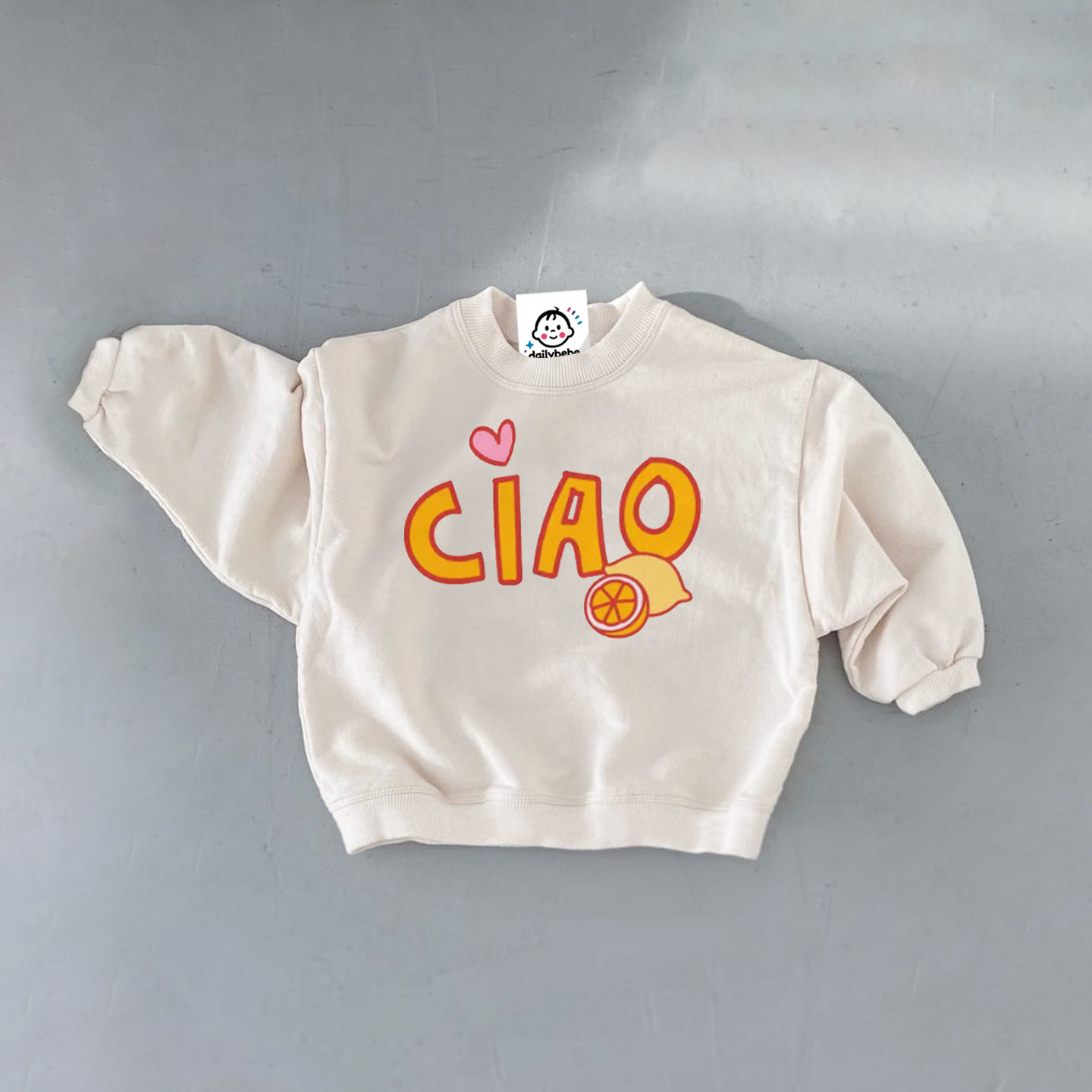 CIAO Baby Lemon White Sweatshirt