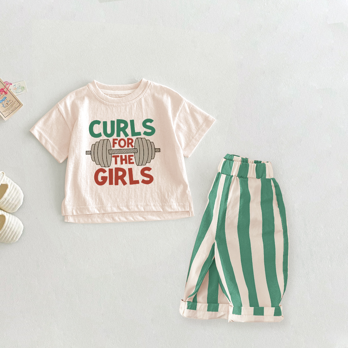 CURLS FOR THE GIRL Baby 2-Piece Slogan Set