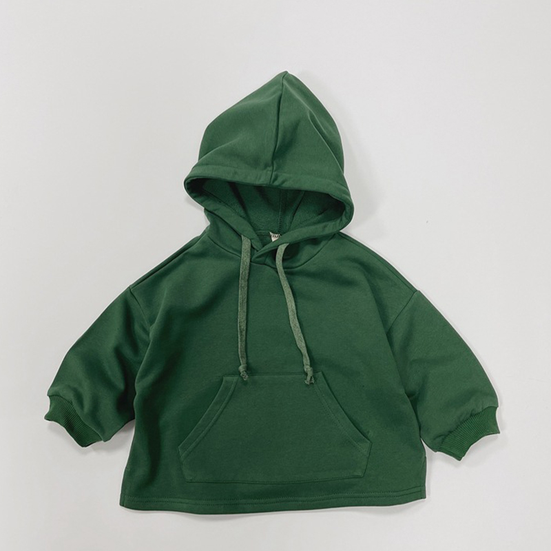 Toddler Casual Pocket Solid Color Hoodie