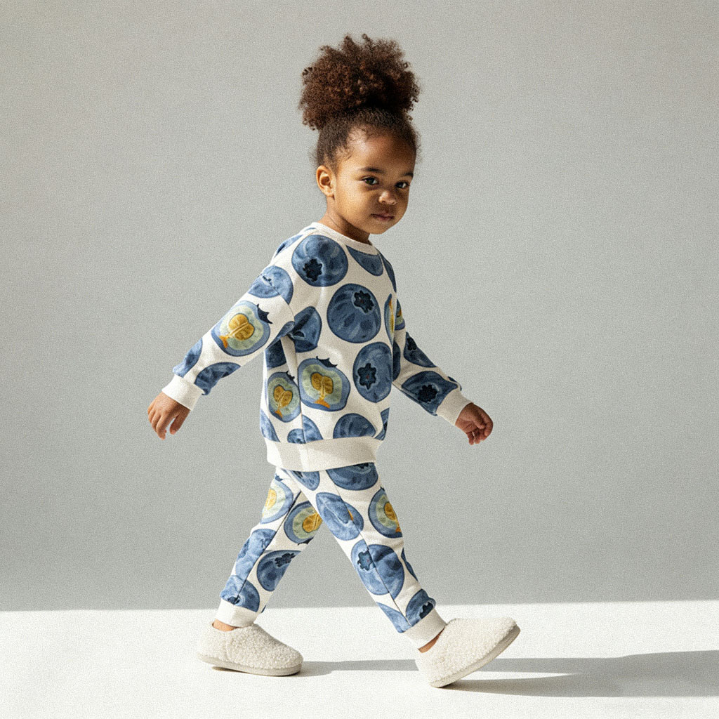Baby Toddler Blueberry Pattern 2-Piece Set