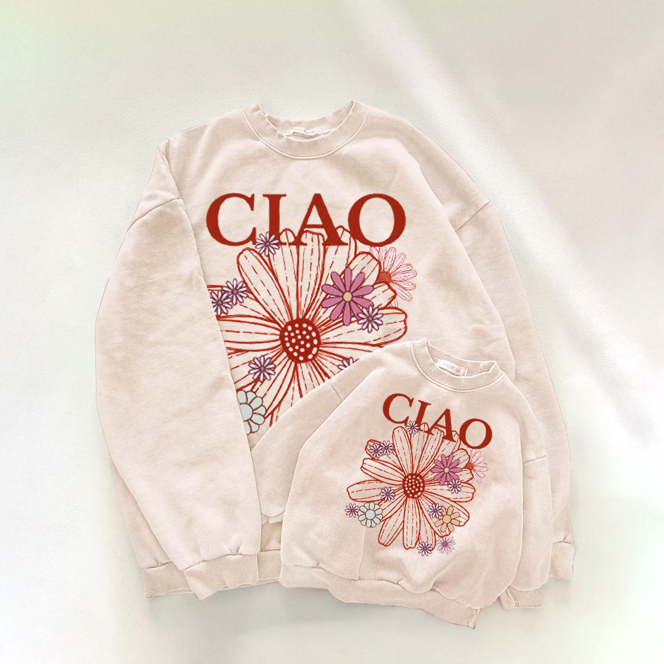 CIAO Family Sunflower Pattern Sweatshirt